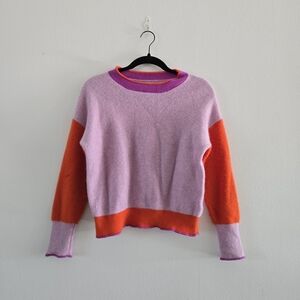 Anthropologie Maeve Colorblock Cashmere Sweater Colorful Size Medium